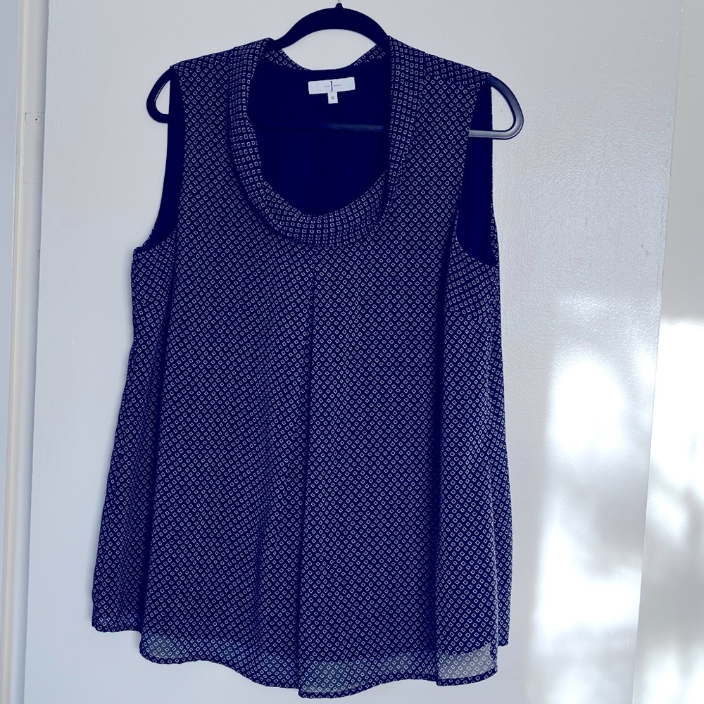 Tunic blouse - Navy Blue and White
